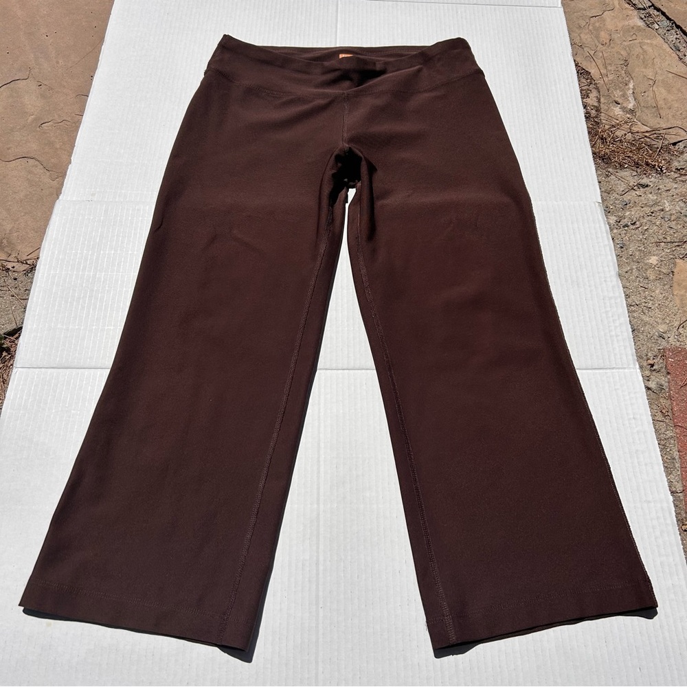 Lucy Chocolate Brown Strech Capri Flared Pants.